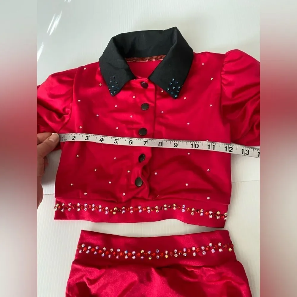 Kelle dance costume solo custom 2 piece red DANCE FRESH 2858 jazz MC child